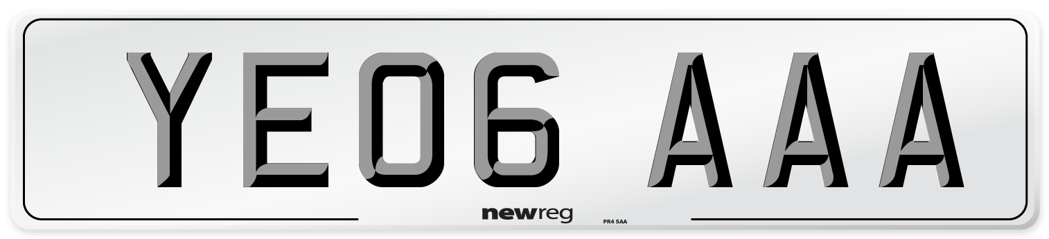 YE06 AAA Number Plate from New Reg